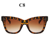 Oulylan Classic Cat Eye Sunglasses Women Vintage Oversized