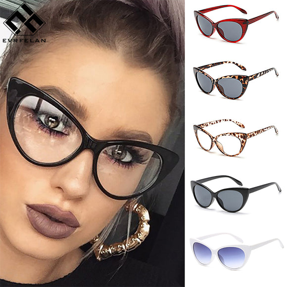 Fashion Women Cat Eye Glasses Vintage Leopard Eyeglasses Luxury charm UV Protection Sunglasses Sexy  Clear Lens Summer Gifts