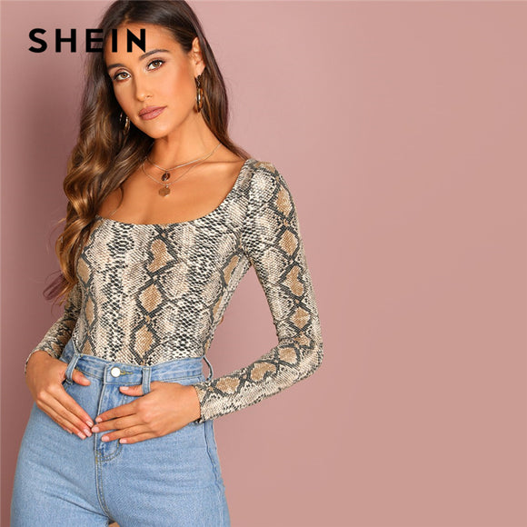 SHEIN Multicolor Going Out Highstreet Elegant Snake