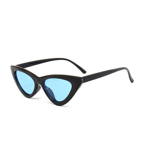 Cat Eye Sunglasses Women 2018 New Fashion Triangle Small Size Frame Eyewear Reb Blue Green Lens Sun Glasses UV400