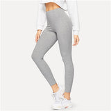 SHEIN High Waist Solid Casual Leggings Women 2019